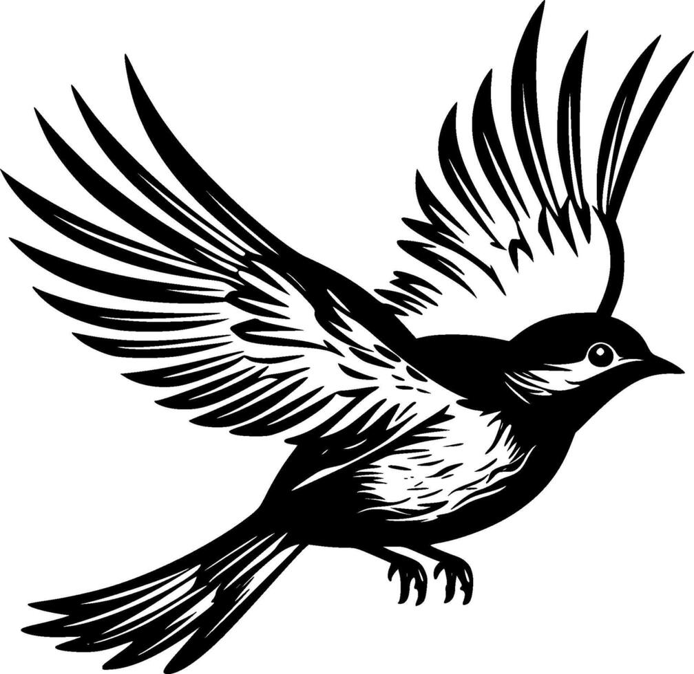 Bird, Minimalist and Simple Silhouette - illustration vector