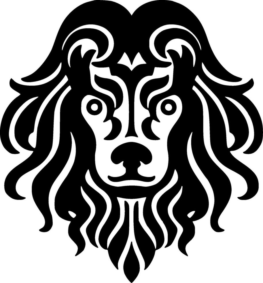 Poodle Dog - Black and White Isolated Icon - illustration vector