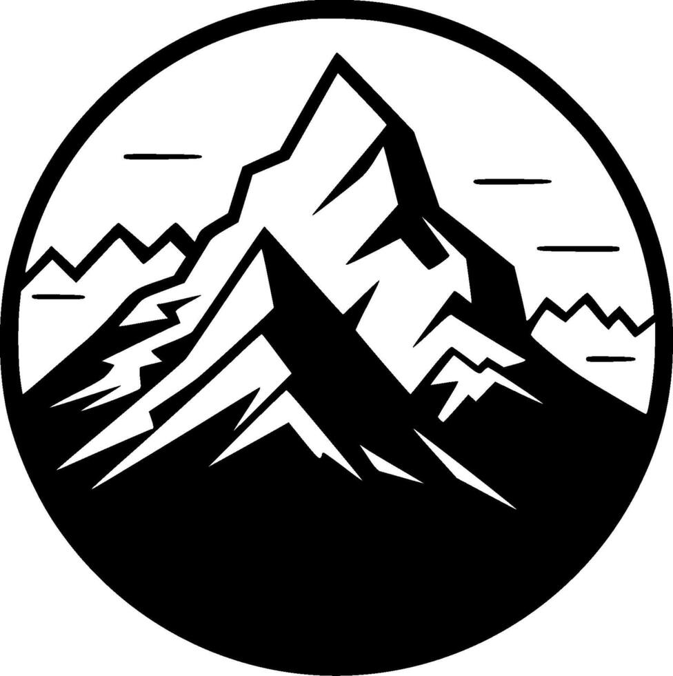 montaña rango - minimalista y plano logo - ilustración vector