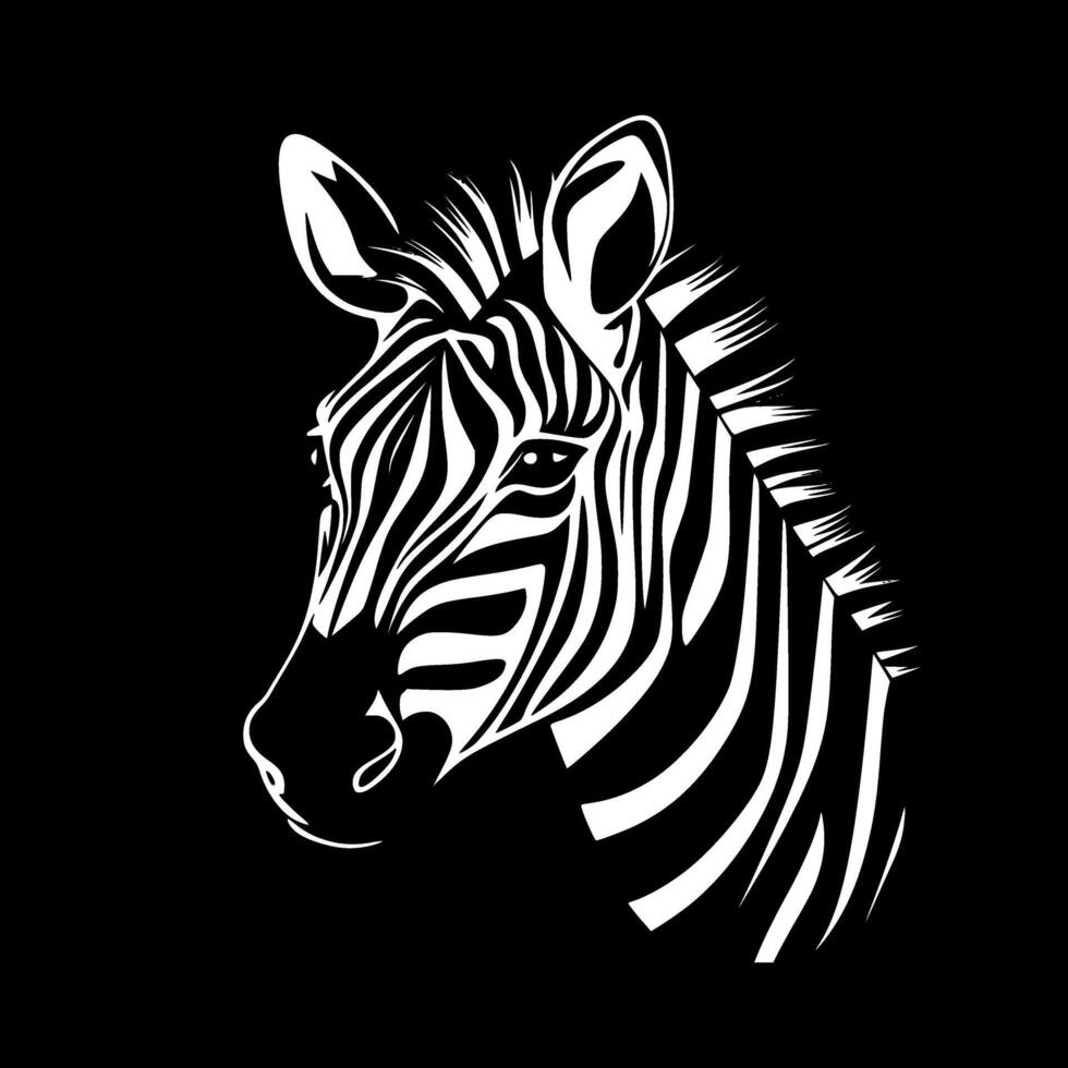 Zebra Baby - Black and White Isolated Icon - illustration vector