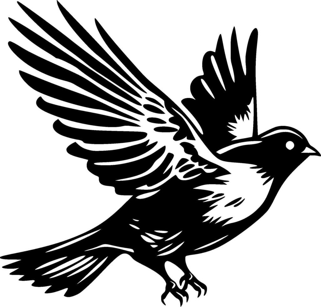 Pigeon - Black and White Isolated Icon - illustration vector