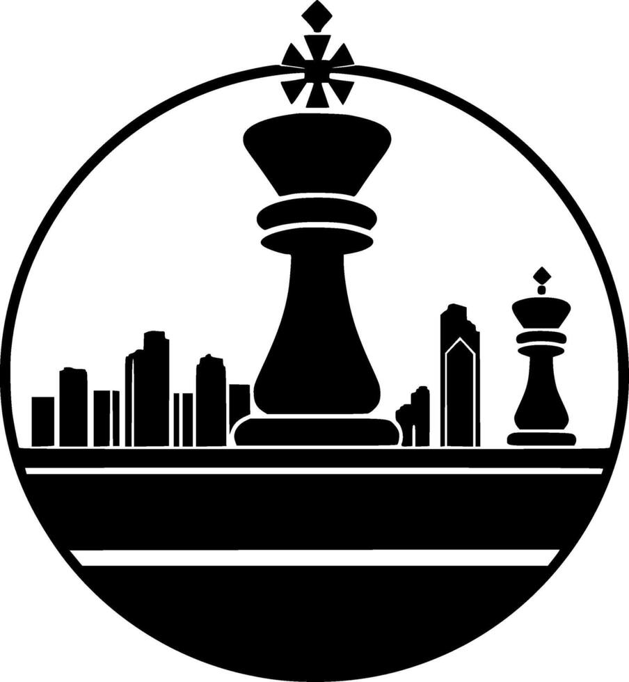 Chess, Minimalist and Simple Silhouette - illustration vector