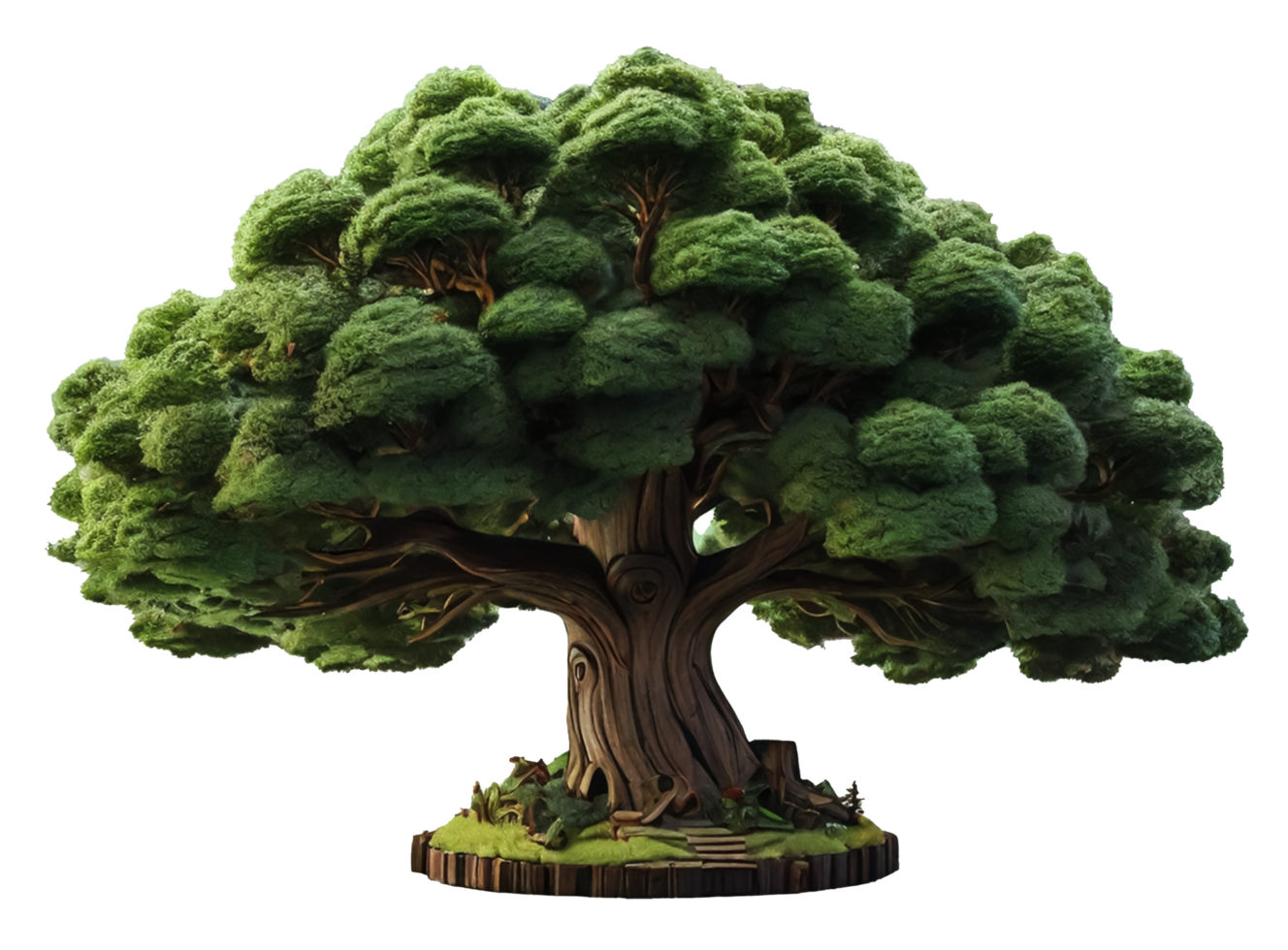a tree with a green base and a small base png