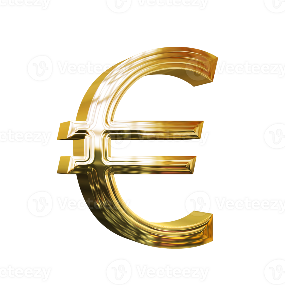 euro teken goud symbool geïsoleerd Aan transparant achtergrond png