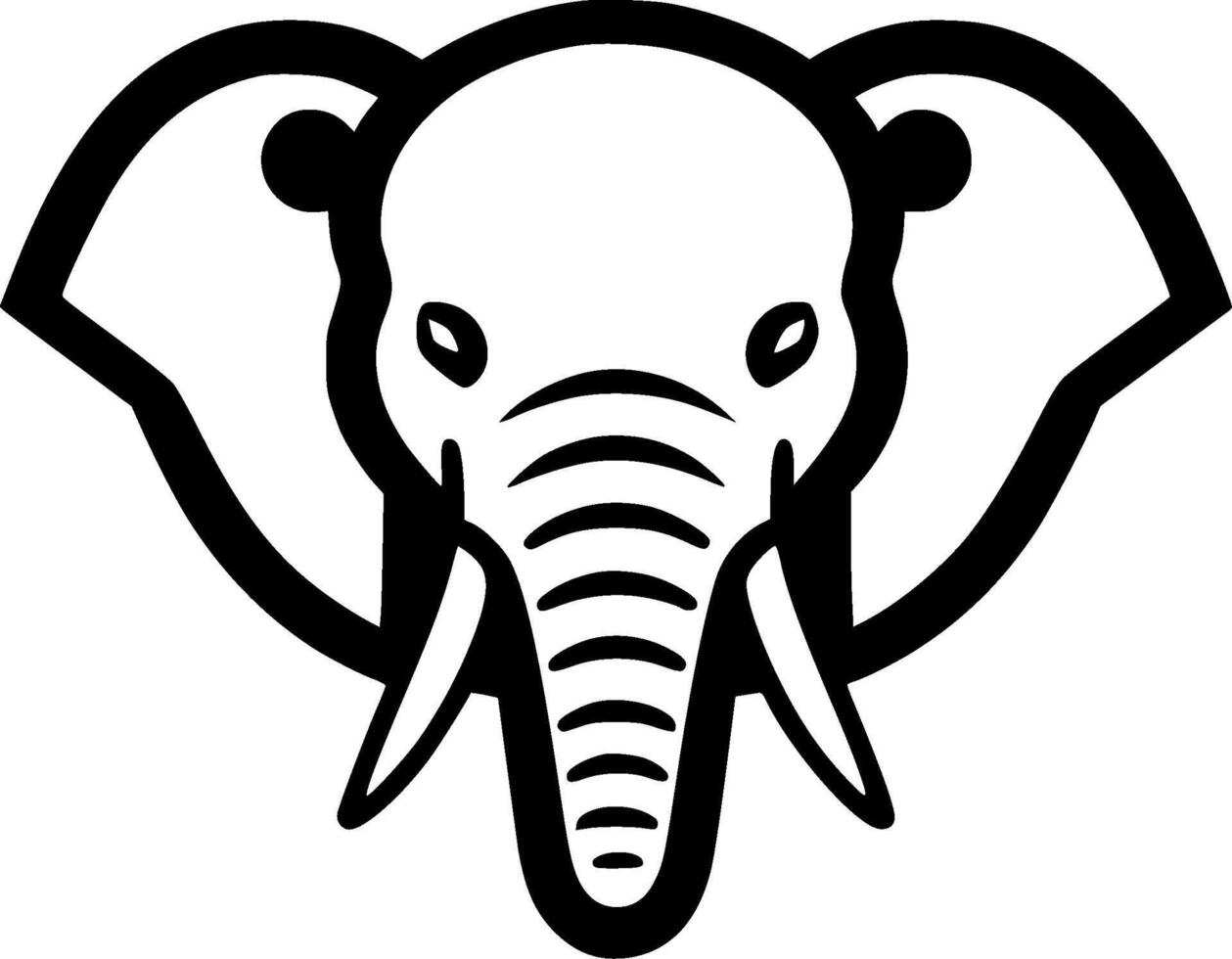 Elephant, Black and White illustration vector