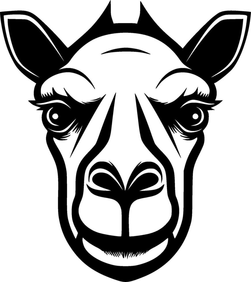 Camel, Black and White illustration vector