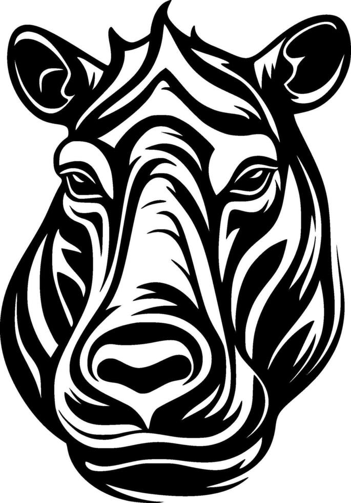 Hippopotamus, Minimalist and Simple Silhouette - illustration vector