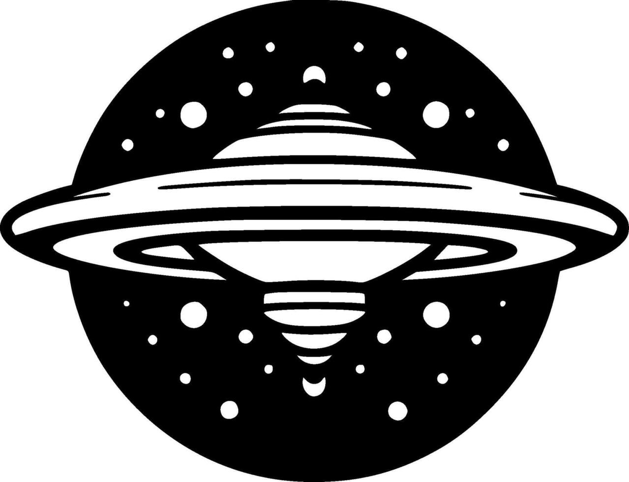 UFO, Minimalist and Simple Silhouette - illustration vector