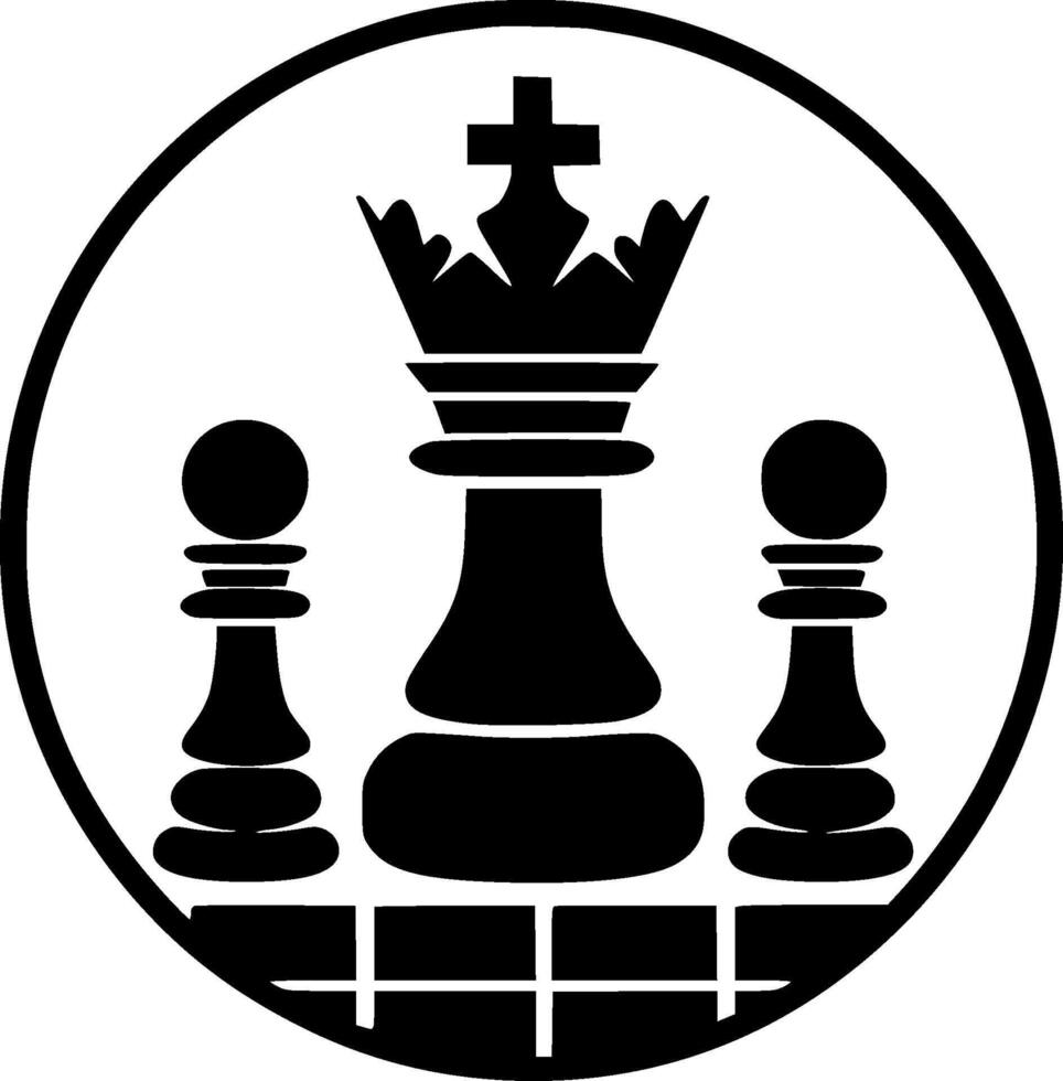 Chess - Black and White Isolated Icon - illustration vector