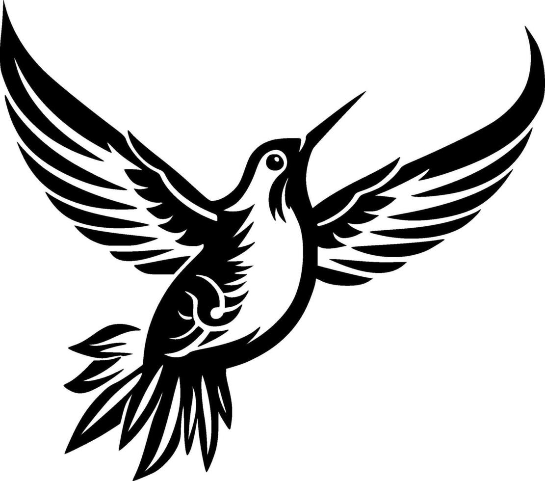 colibrí - minimalista y plano logo - ilustración vector