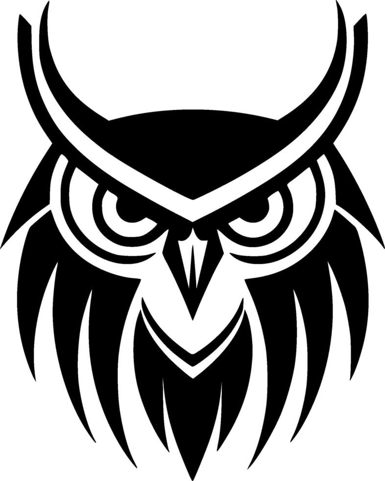 Owl, Black and White illustration vector