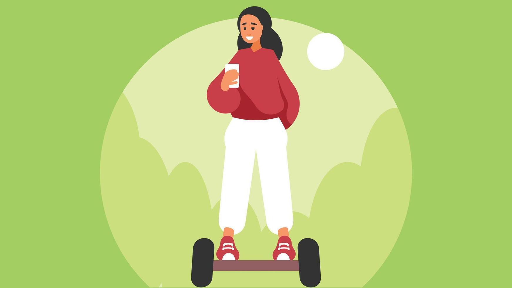 Female character enjoys influencers lifestyle in life and getting the max out of it vector