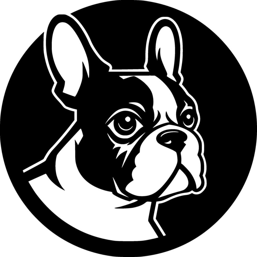 French Bulldog, Black and White illustration vector