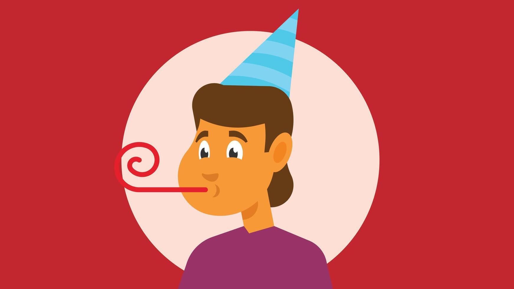 persona celebra cumpleaños celebracion aislado ilustración vector