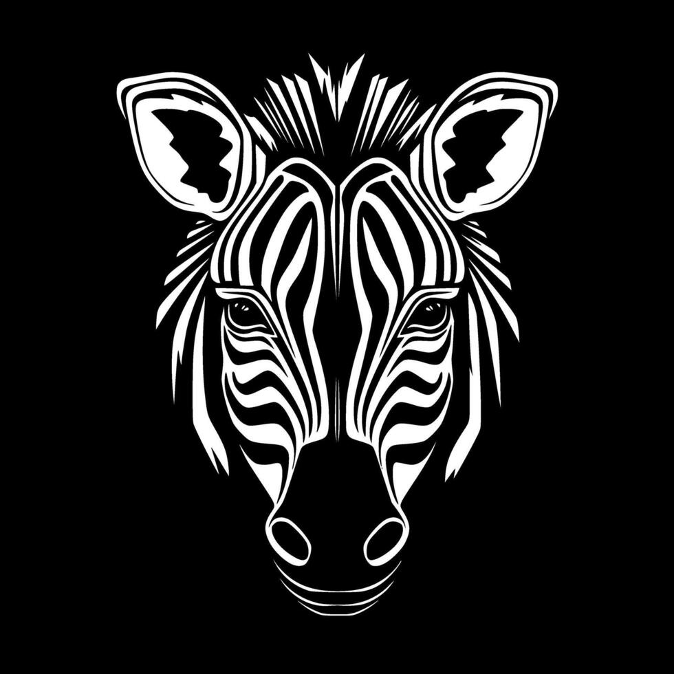 Zebra - Black and White Isolated Icon - illustration vector