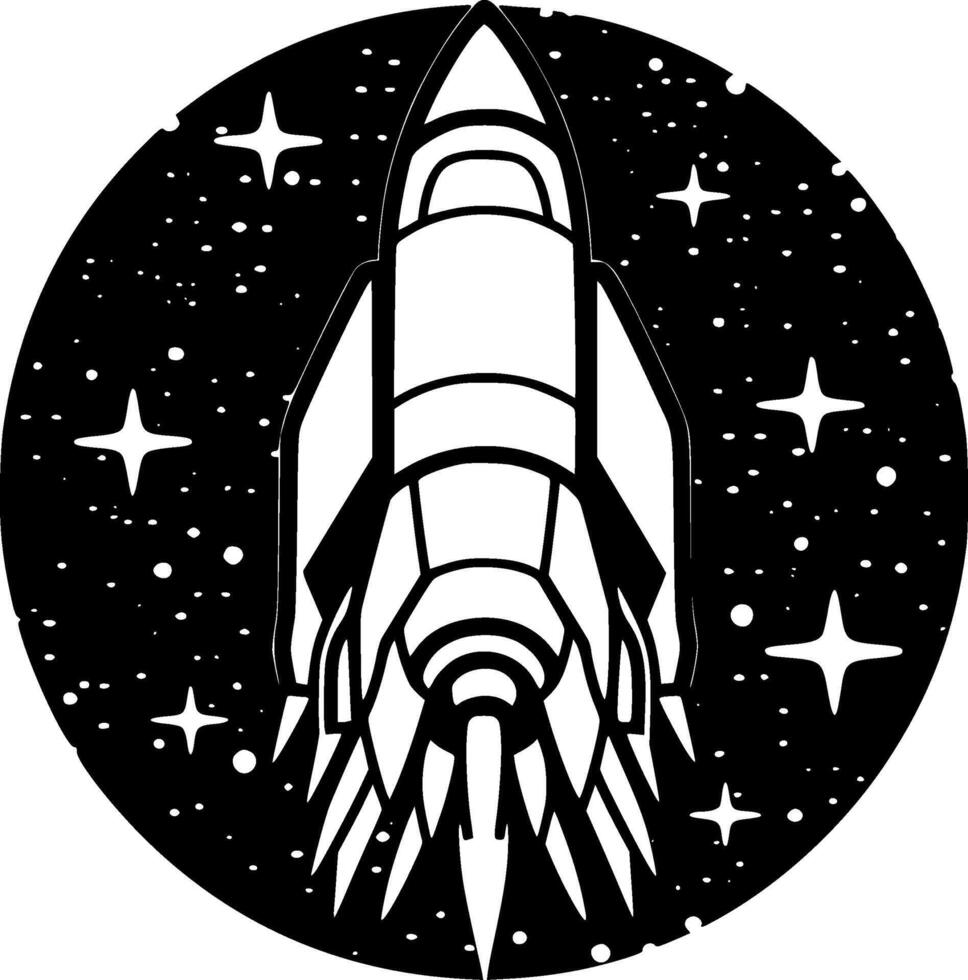 cohete - minimalista y plano logo - ilustración vector