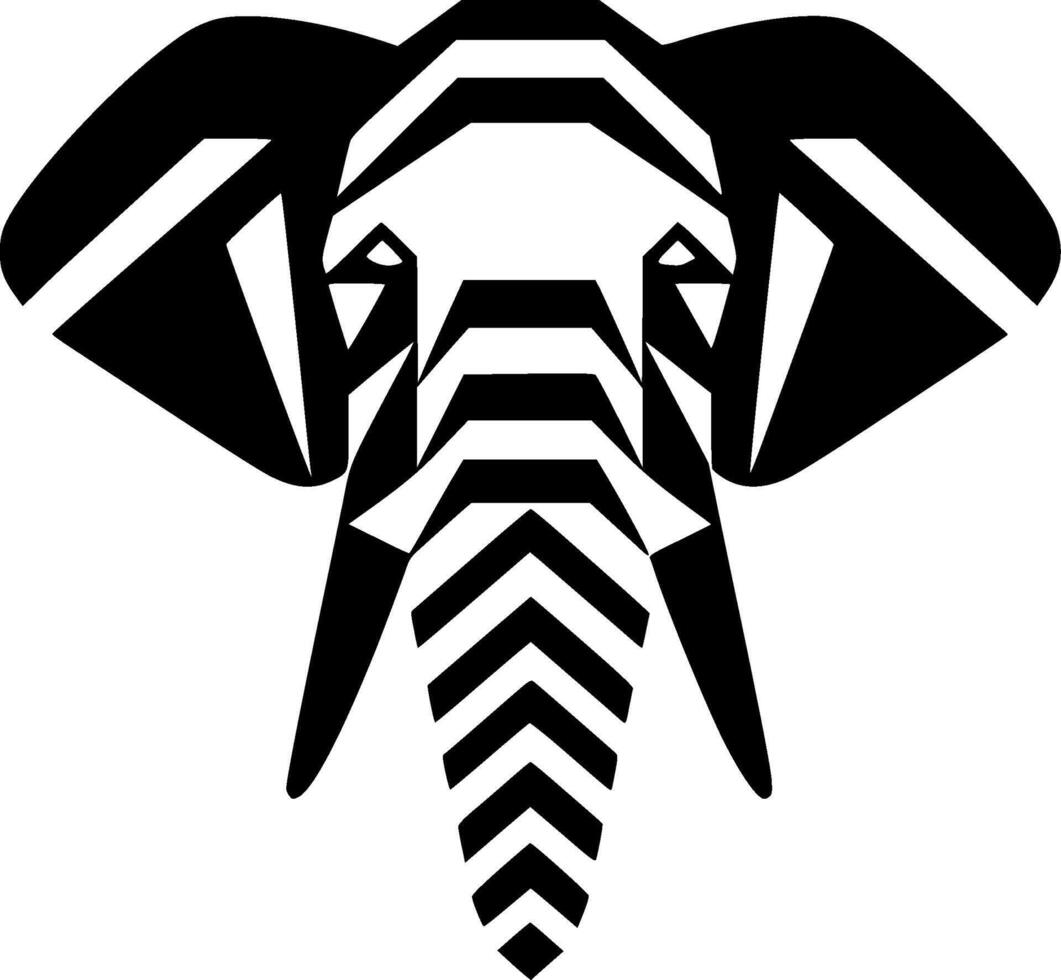 elefante, negro y blanco ilustración vector