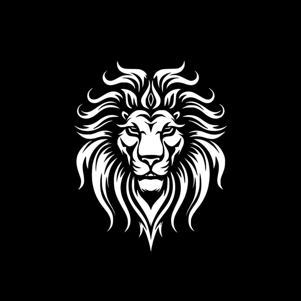 Lion, Black and White illustration vector