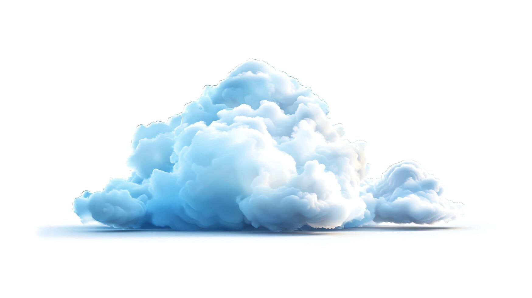 single bright cloud in detailed illustration isolated on white background photo