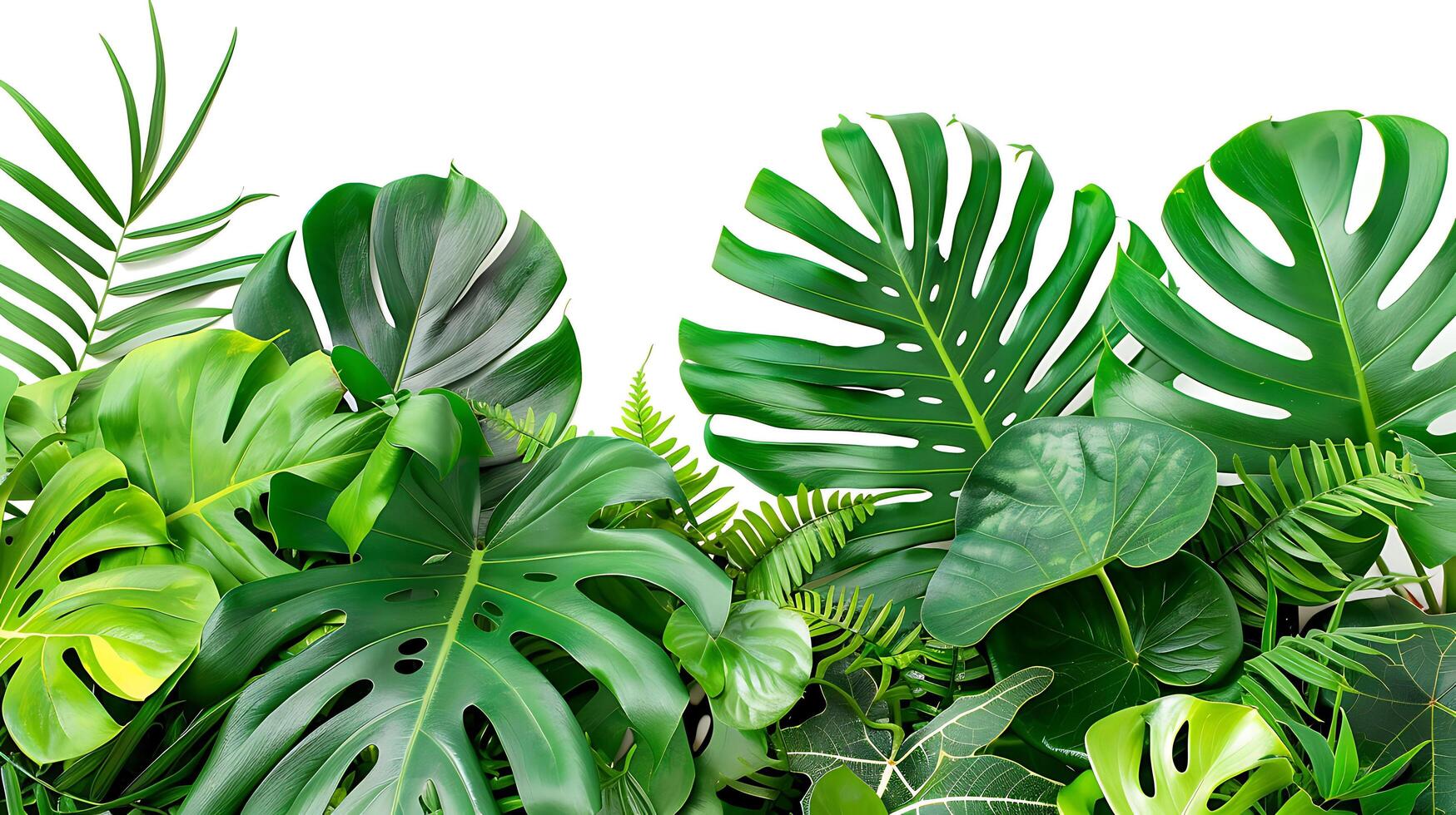 tropical leaves foliage plants flowers jungle bushes photo