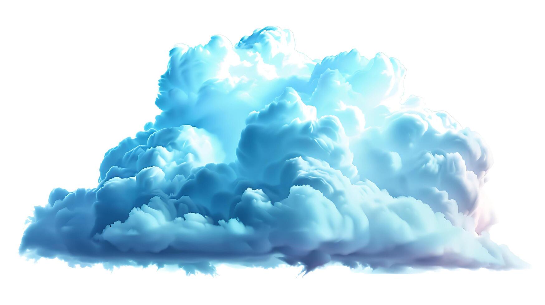 single bright cloud in detailed illustration isolated on white background photo