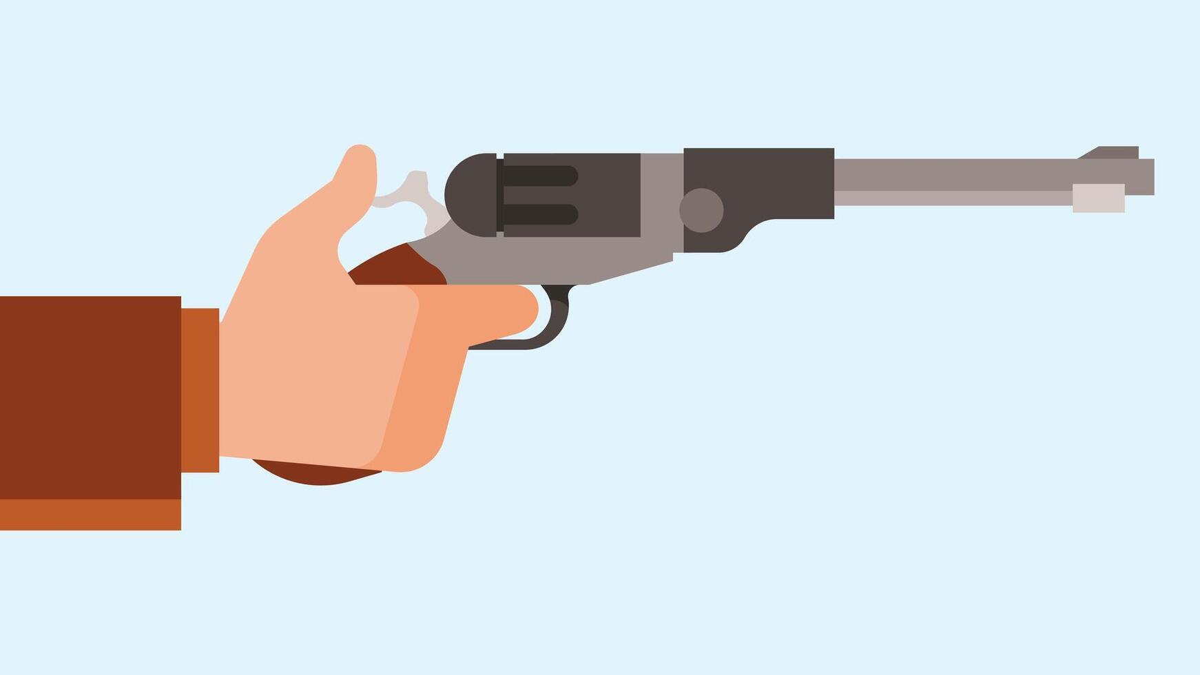 man hands holding guns and rise it up in air illustration vector