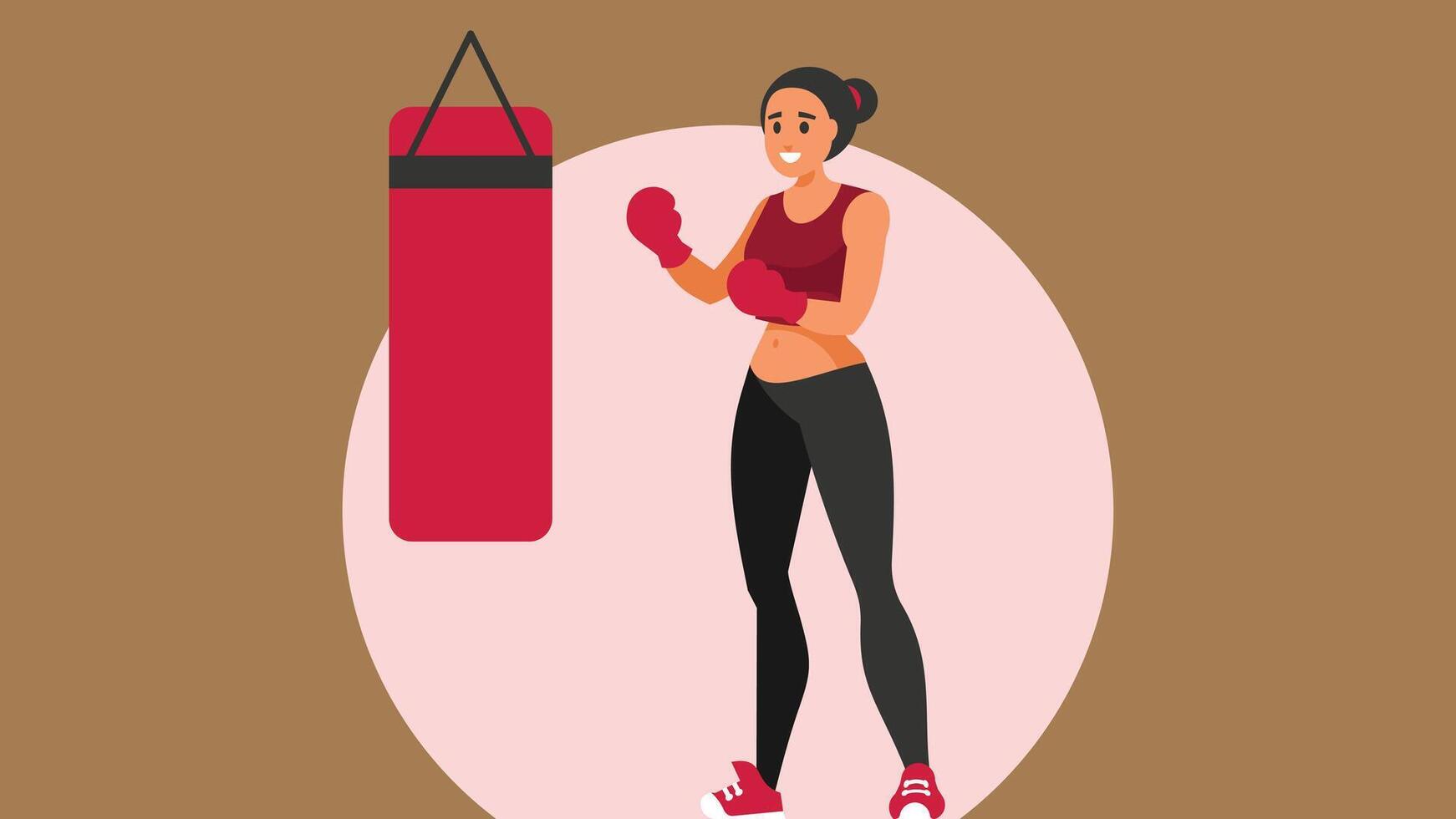 female character doing exercise and meditation illustration vector