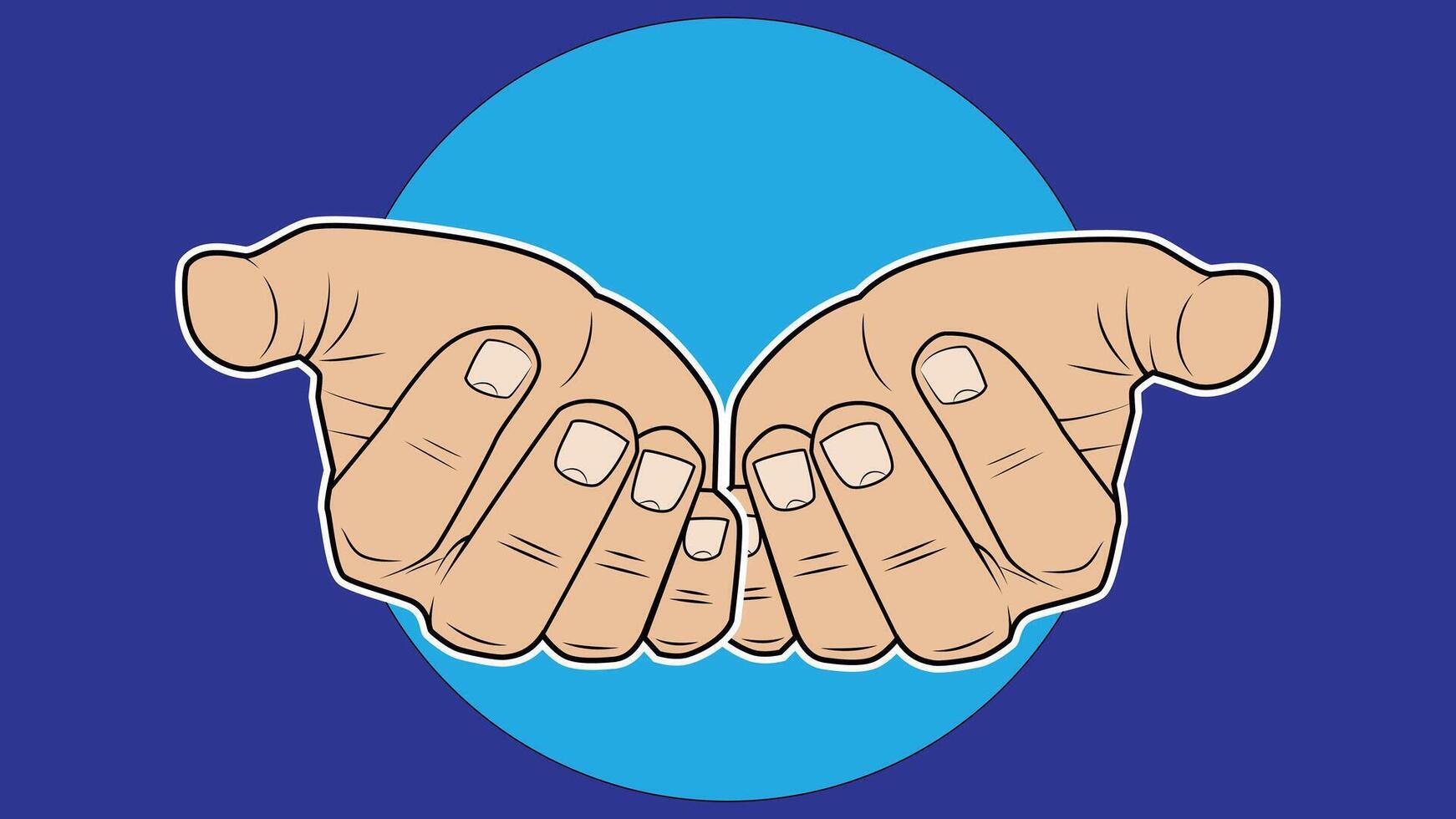 open hands gathered for charity illustration vector