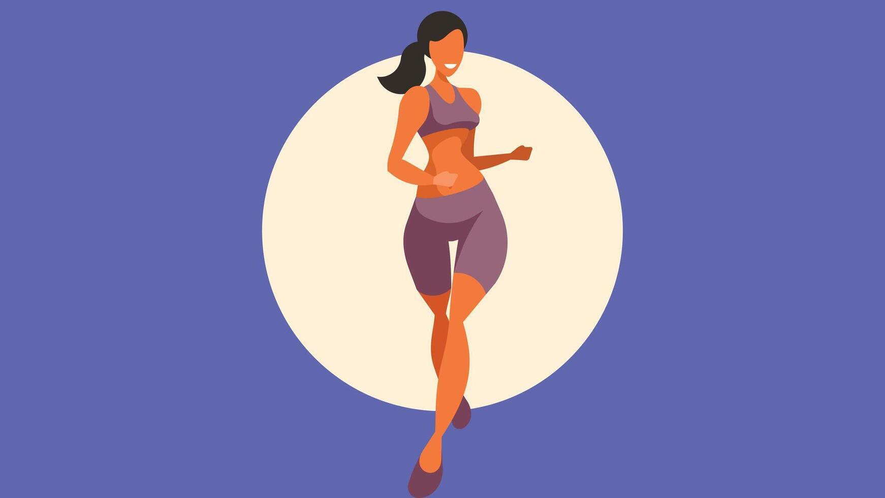 female character doing exercise and meditation illustration vector