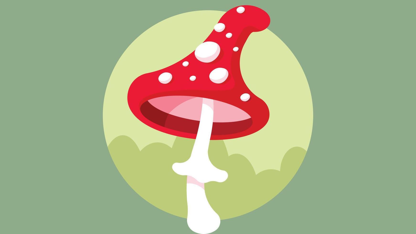 Mushroom plant in the forest isolated illustration vector