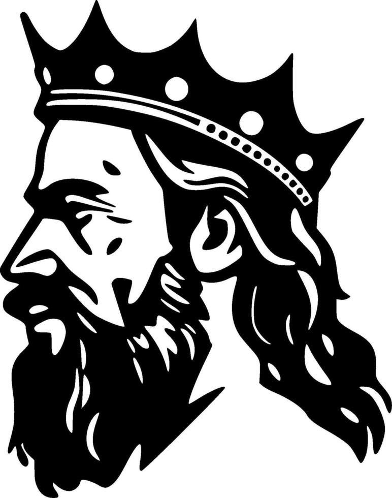 King - Black and White Isolated Icon - illustration vector