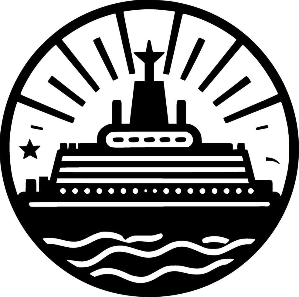 crucero, negro y blanco ilustración vector