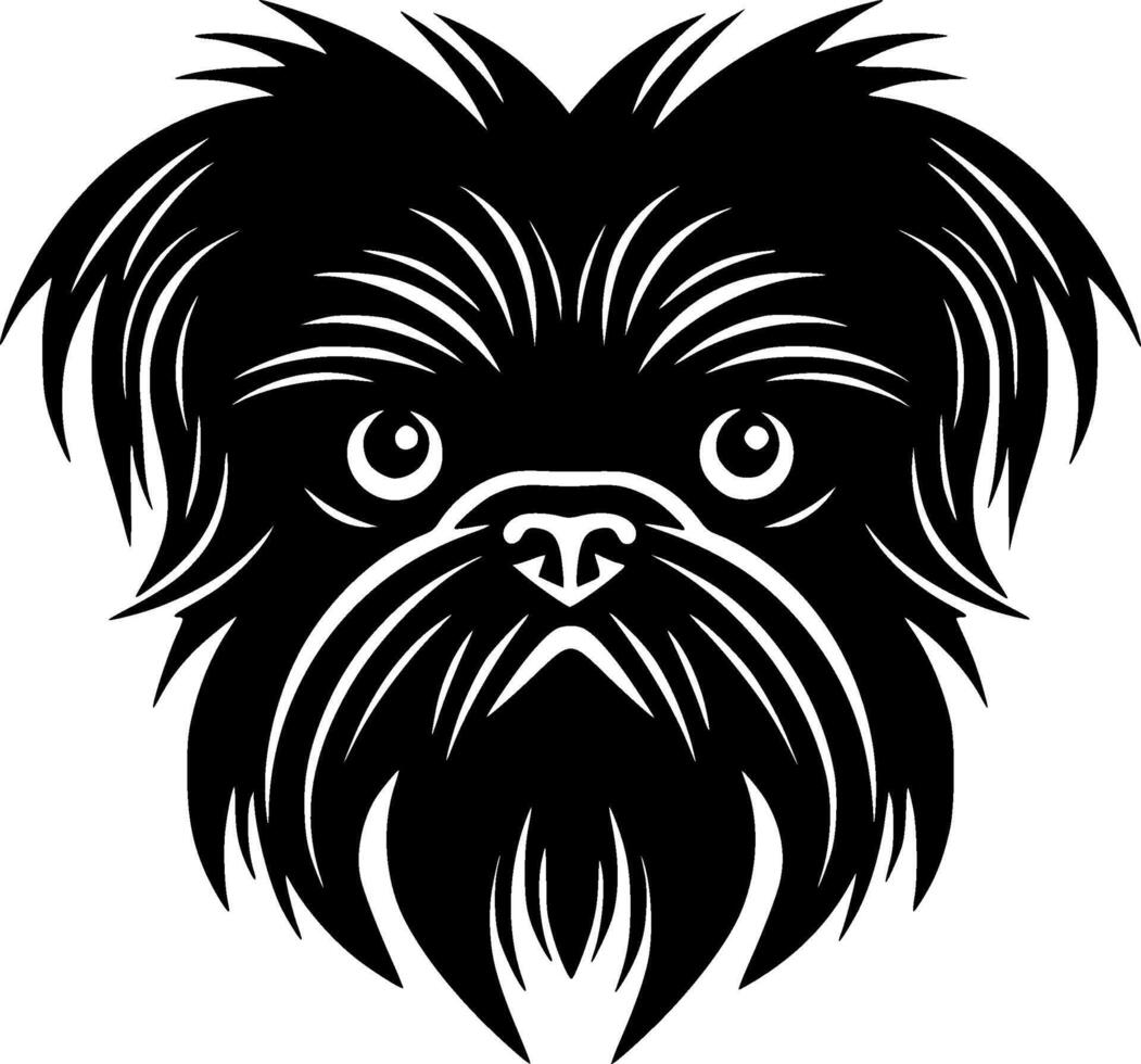 Affenpinscher - Black and White Isolated Icon - illustration vector