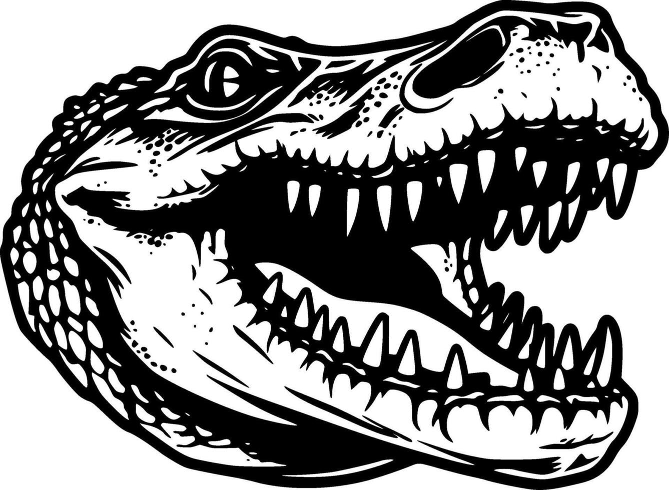 Crocodile, Minimalist and Simple Silhouette - illustration vector