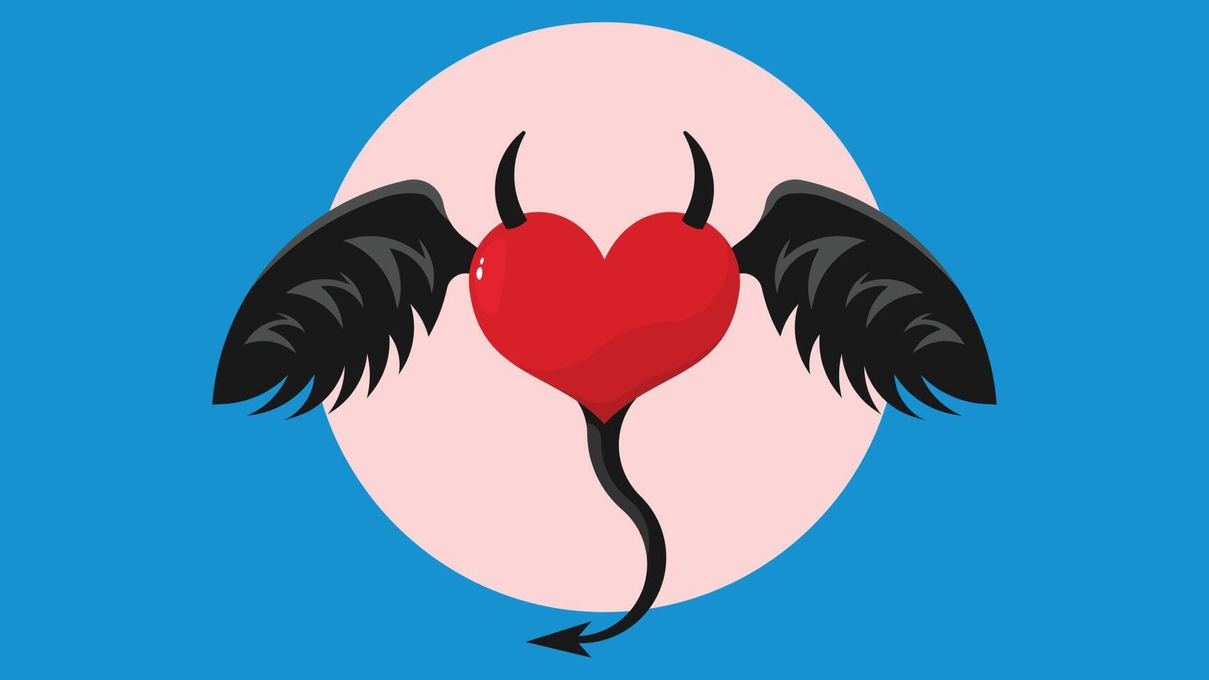 Abstract love and heart sign with wings illustration vector