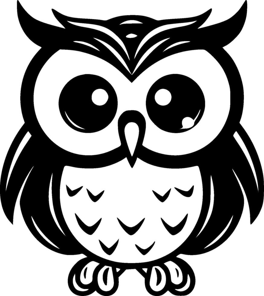 Owl Baby, Minimalist and Simple Silhouette - illustration vector