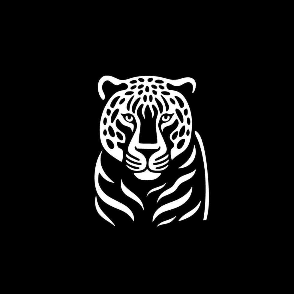 Leopard - Black and White Isolated Icon - illustration vector
