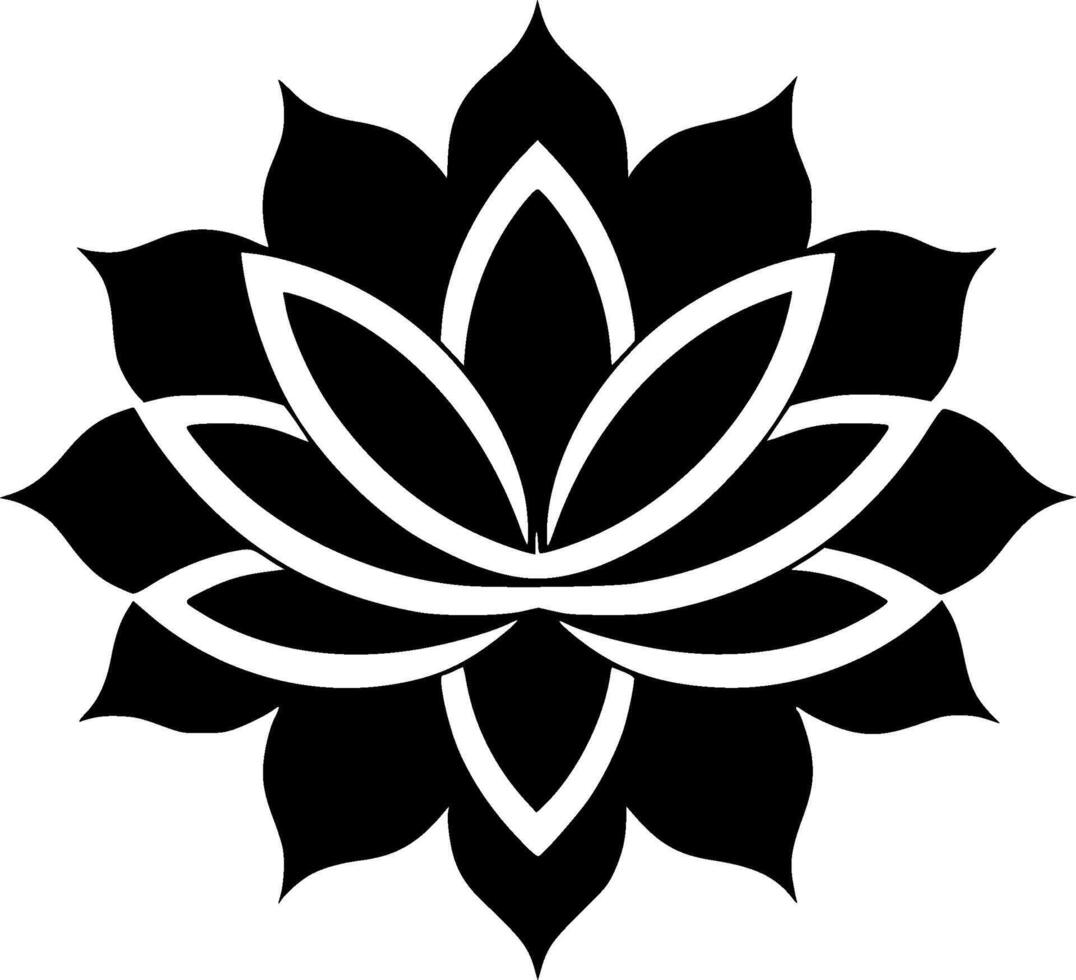 flor - negro y blanco aislado icono - ilustración vector