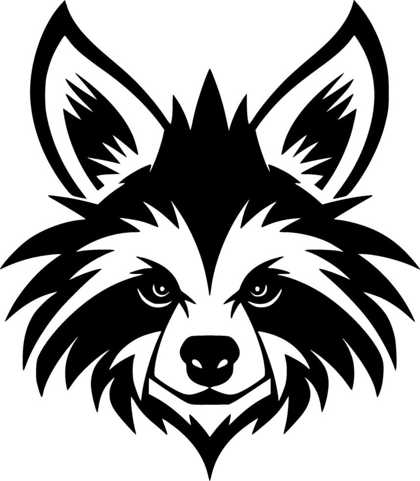 Raccoon, Minimalist and Simple Silhouette - illustration vector