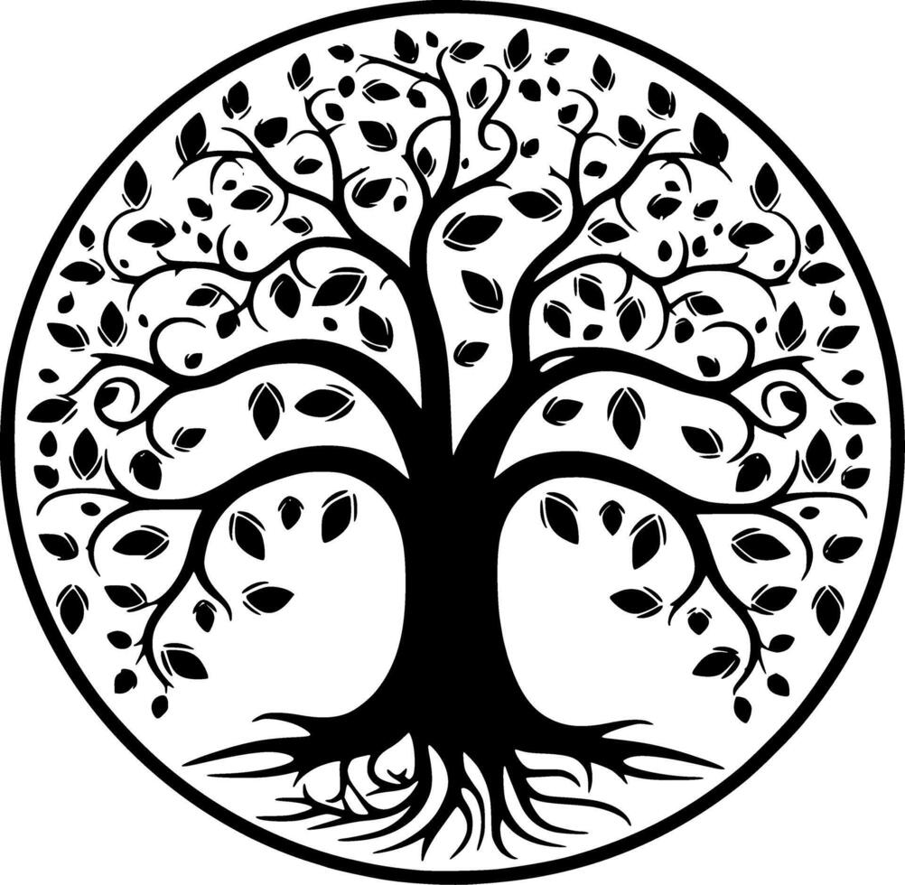 Tree, Minimalist and Simple Silhouette - illustration vector