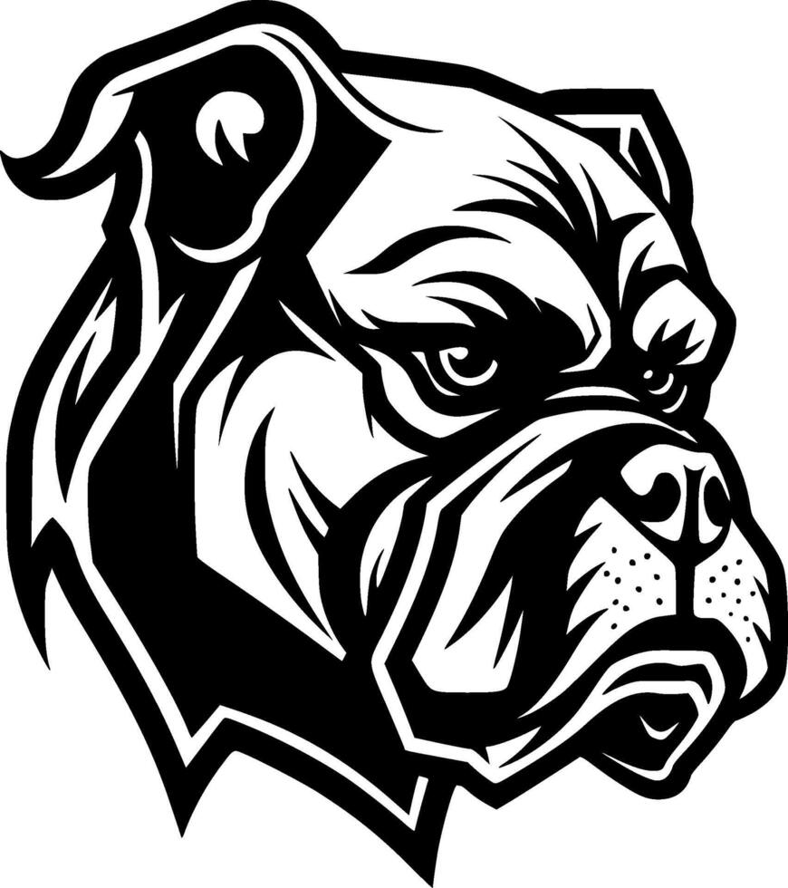 Bulldog - Black and White Isolated Icon - illustration vector