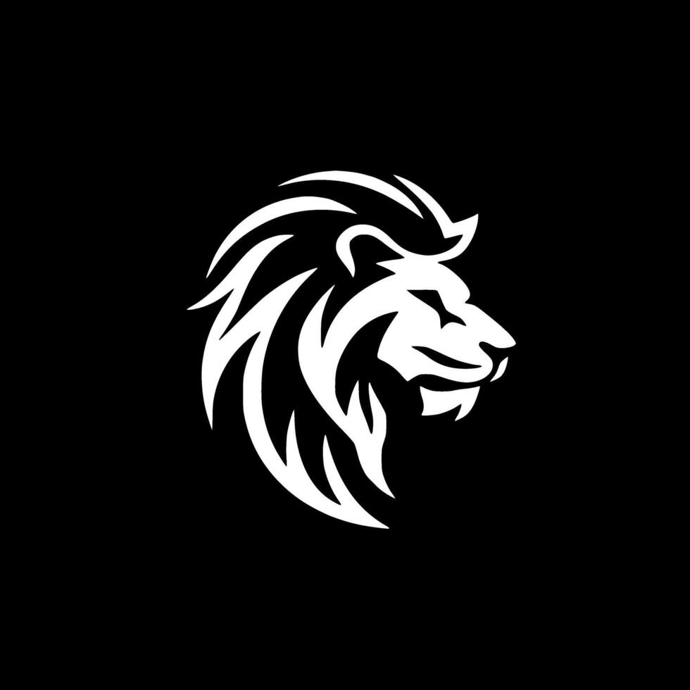 Lion - Black and White Isolated Icon - illustration vector