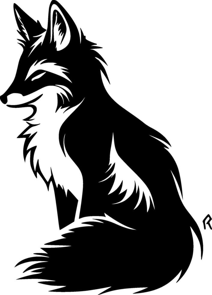 Fox, Minimalist and Simple Silhouette - illustration vector