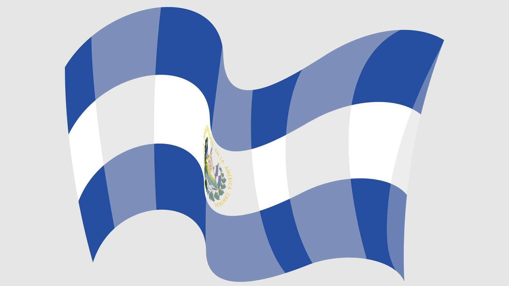 3d style flag of el Salvador icon vector