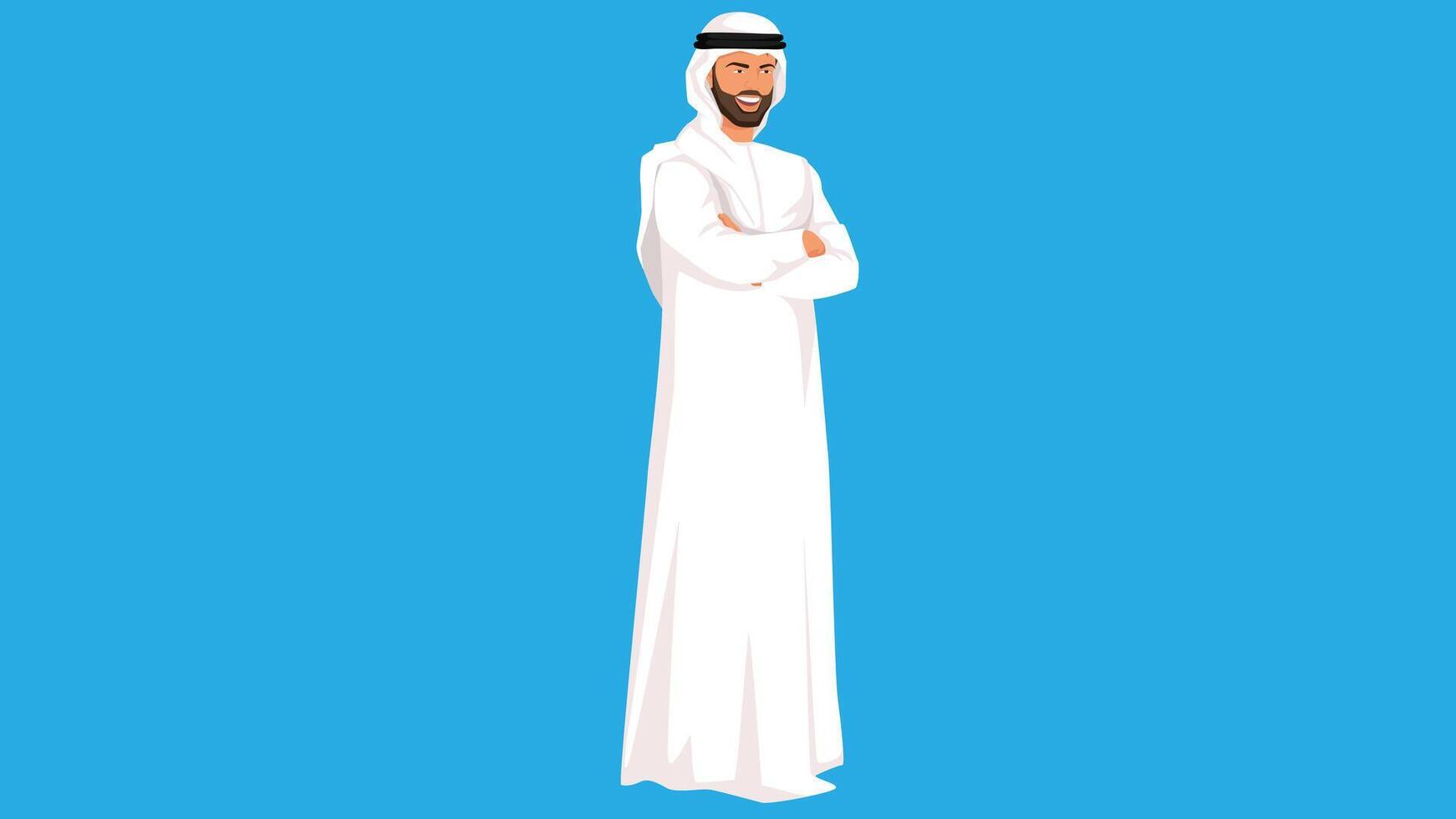 Arab man traditional clothing illusttration vector