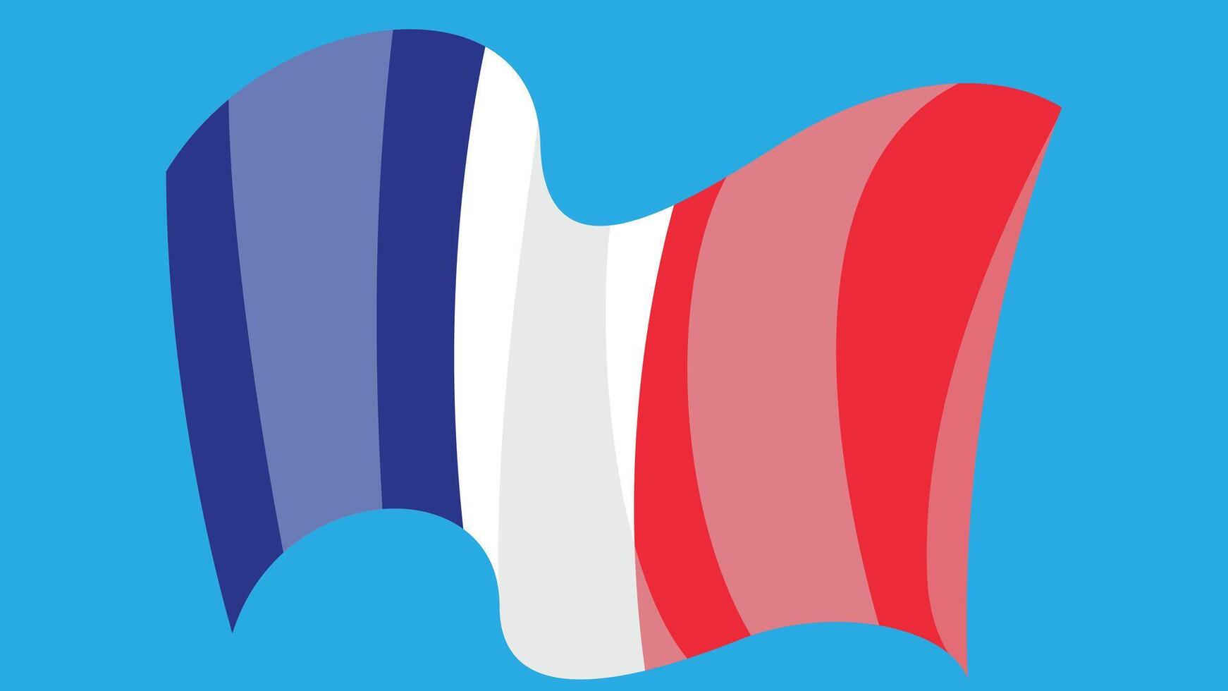 3d estilo bandera de Francia ilustración vector
