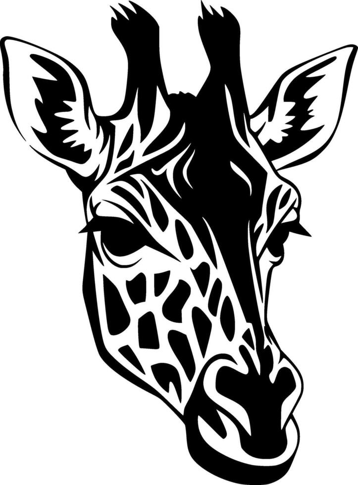 jirafa - minimalista y plano logo - ilustración vector