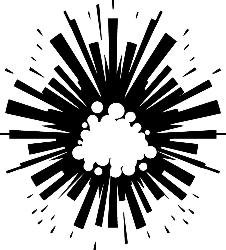 Explosion, Black and White illustration vector