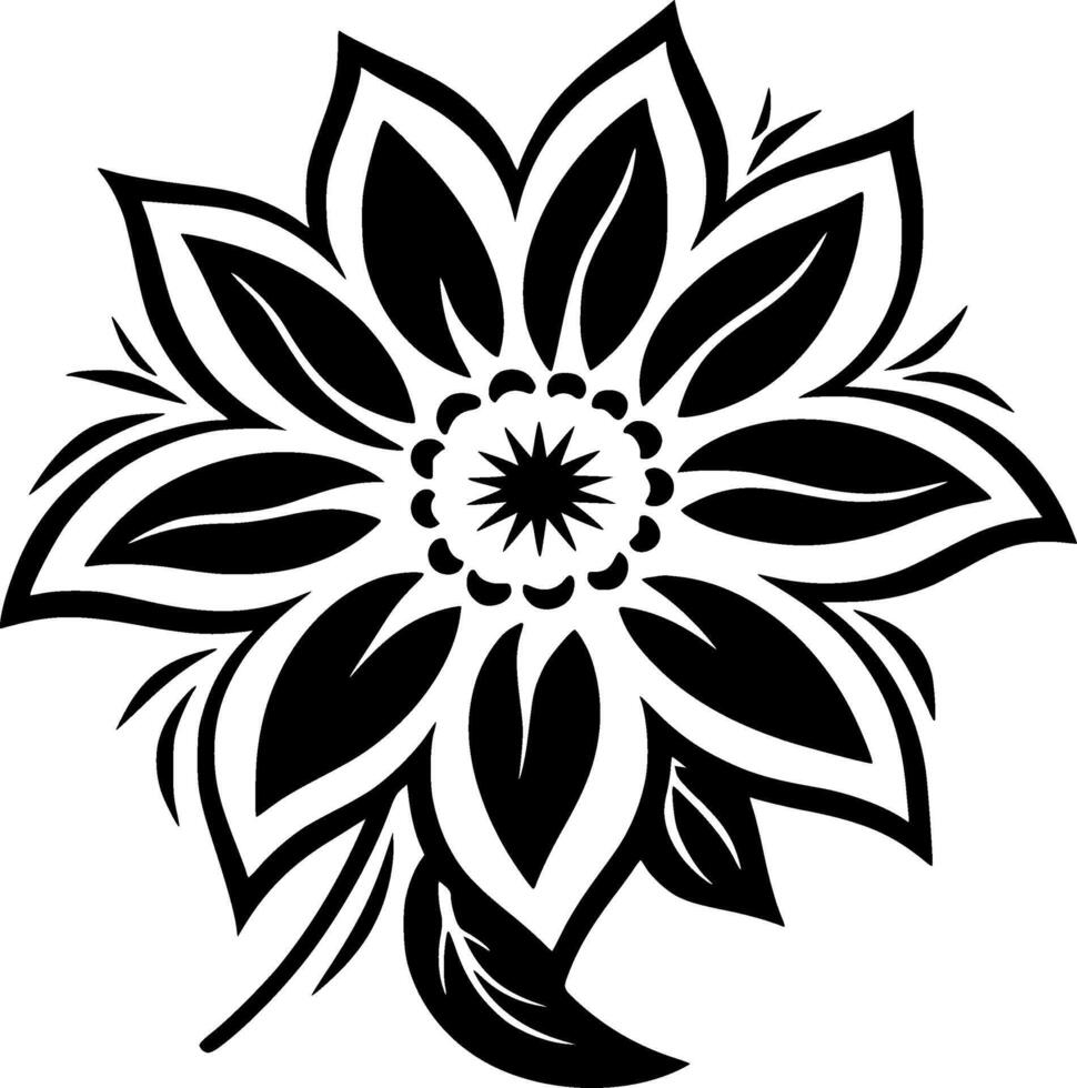 Flower, Black and White illustration vector