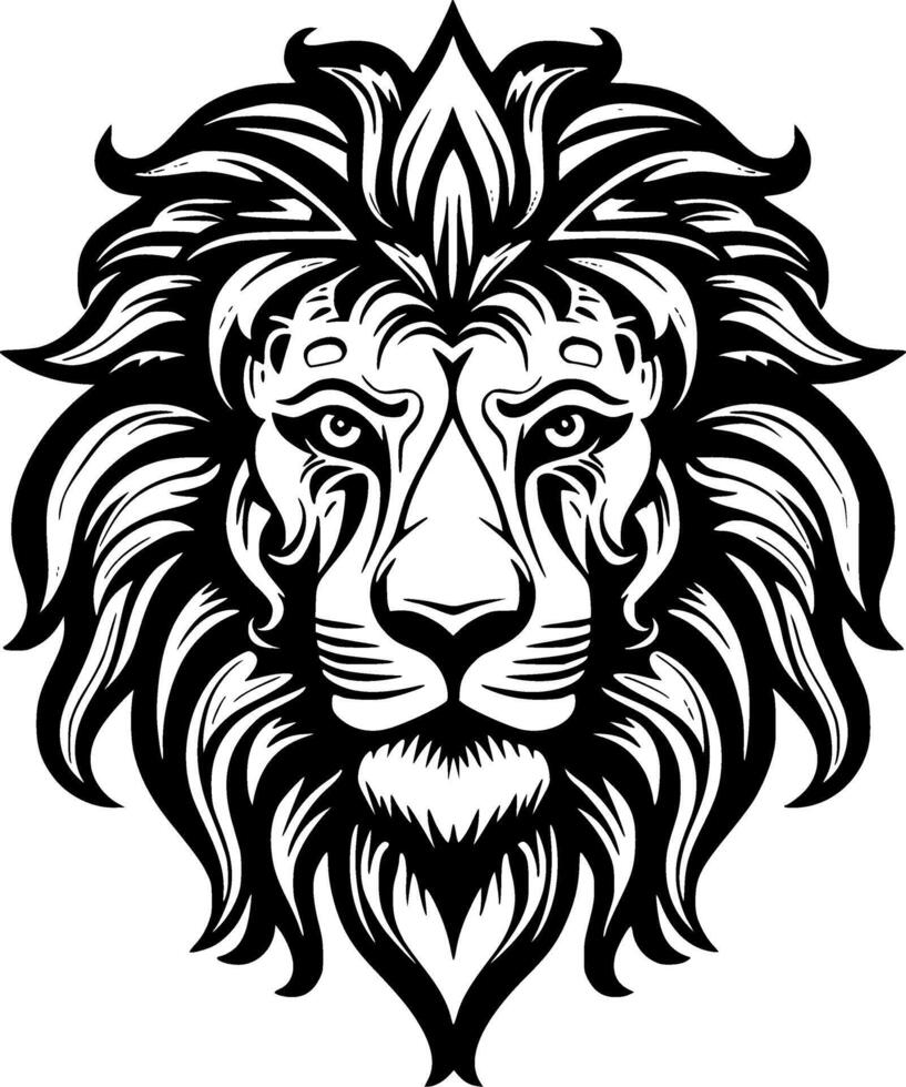 Lion - Black and White Isolated Icon - illustration vector